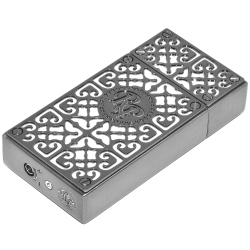 Zapalniczka Rocky Patel Burn Lighter White & Gunmetal Plates