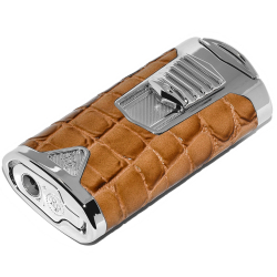 Zapalniczka Rocky Patel Statesman Silver & Camel Leather