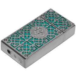 Zapalniczka Rocky Patel Burn Lighter Teal & Gunmetal Plates