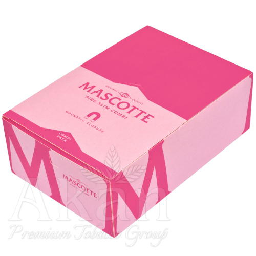 Bibułki Mascotte Slim Size Pink Magnetic + Filtry (34 listki)