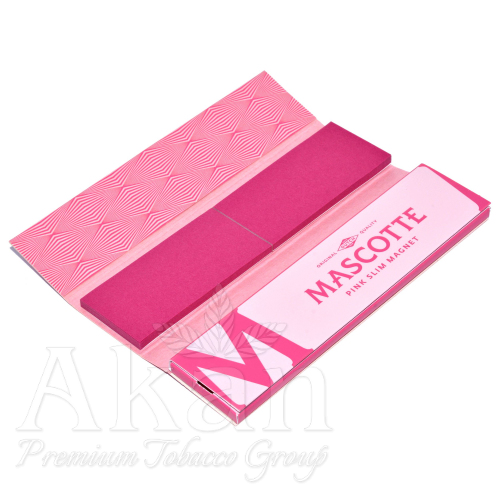 Bibułki Mascotte Slim Size Pink Magnetic + Filtry (26 x 34 listki)